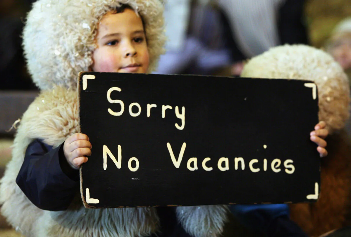 In this file photo, school children from local schools perform in the traditional nativity play hosted in a barn at Pennywell Farm Activity Centre near Buckfastleigh in Devon, England on Dec. 11, 2008. (Matt Cardy/Getty Images)