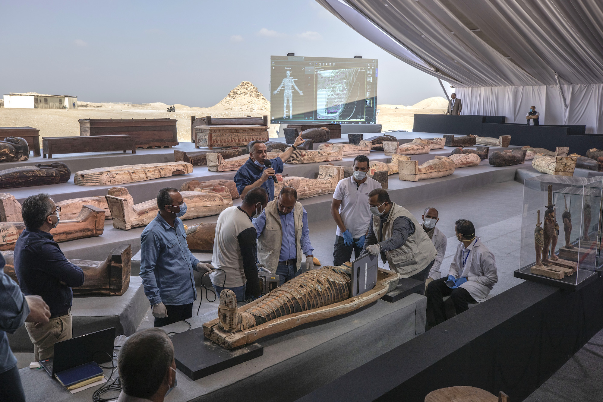 Egypt Unveils Ancient Coffins, Statues Found In Saqqara