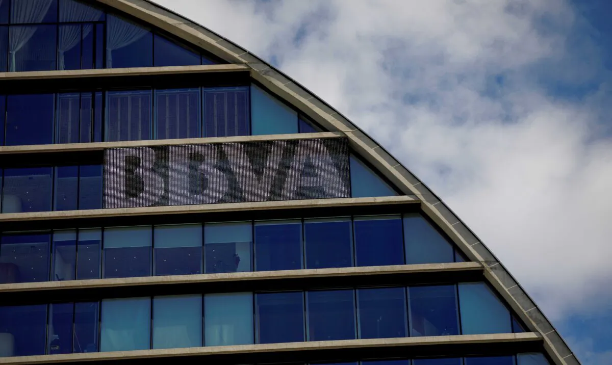 The headquarters of the Spanish bank BBVA are seen in Madrid, Spain, on June 12, 2018. (Juan Medina/Reuters)