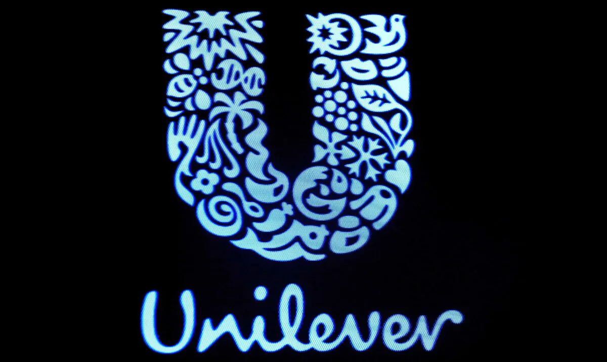 The company logo for Unilever in New York on Feb. 17, 2017. (Brendan McDermid/Reuters)
