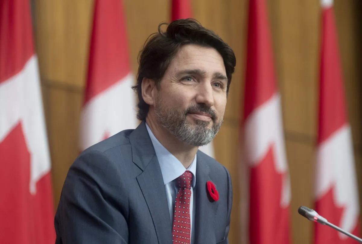 Prime Minister Justin Trudeau takes part in a news conference in Ottawa on Nov. 10, 2020. (The Canadian Press/Adrian Wyld