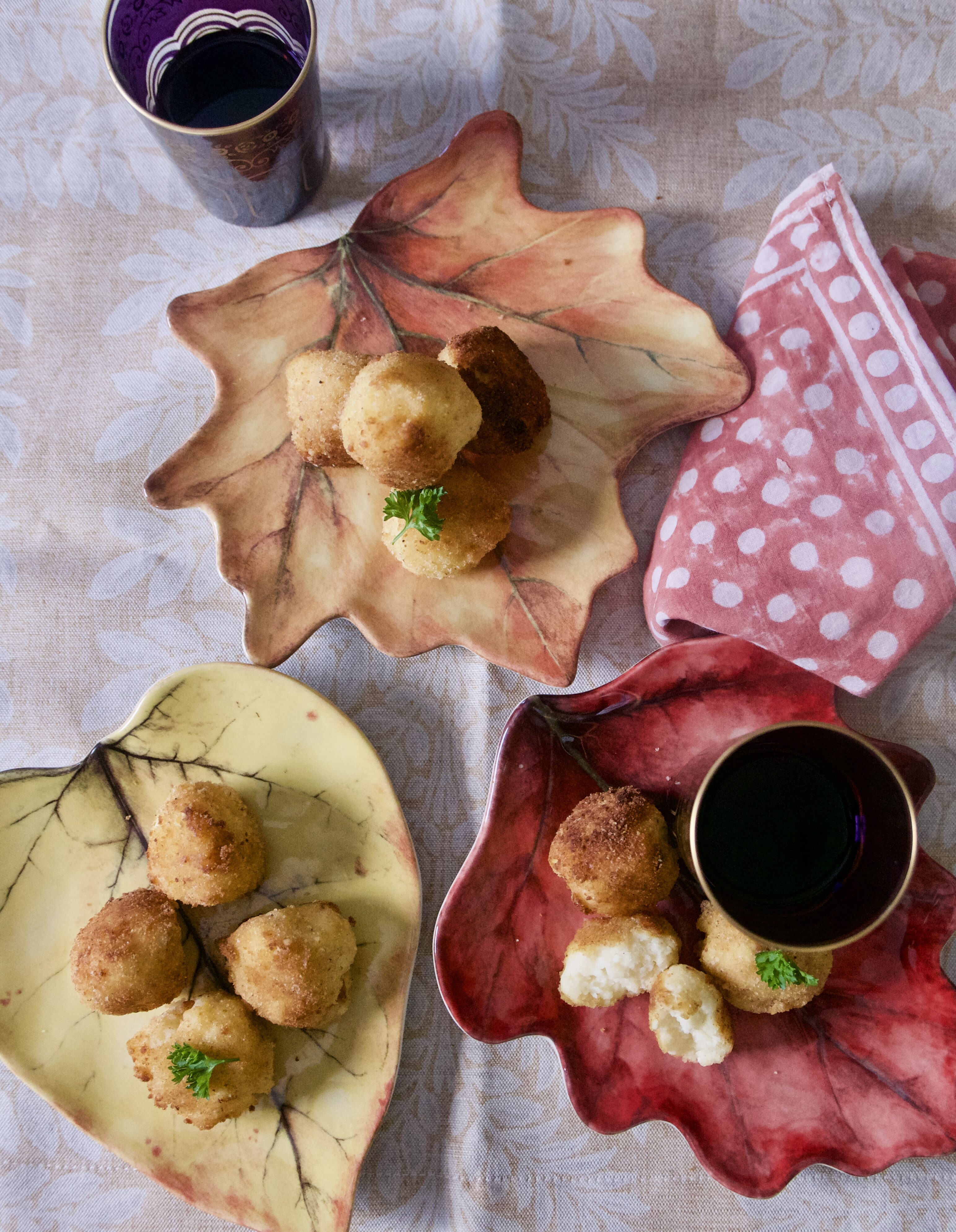 mashed potato croquetas plated
