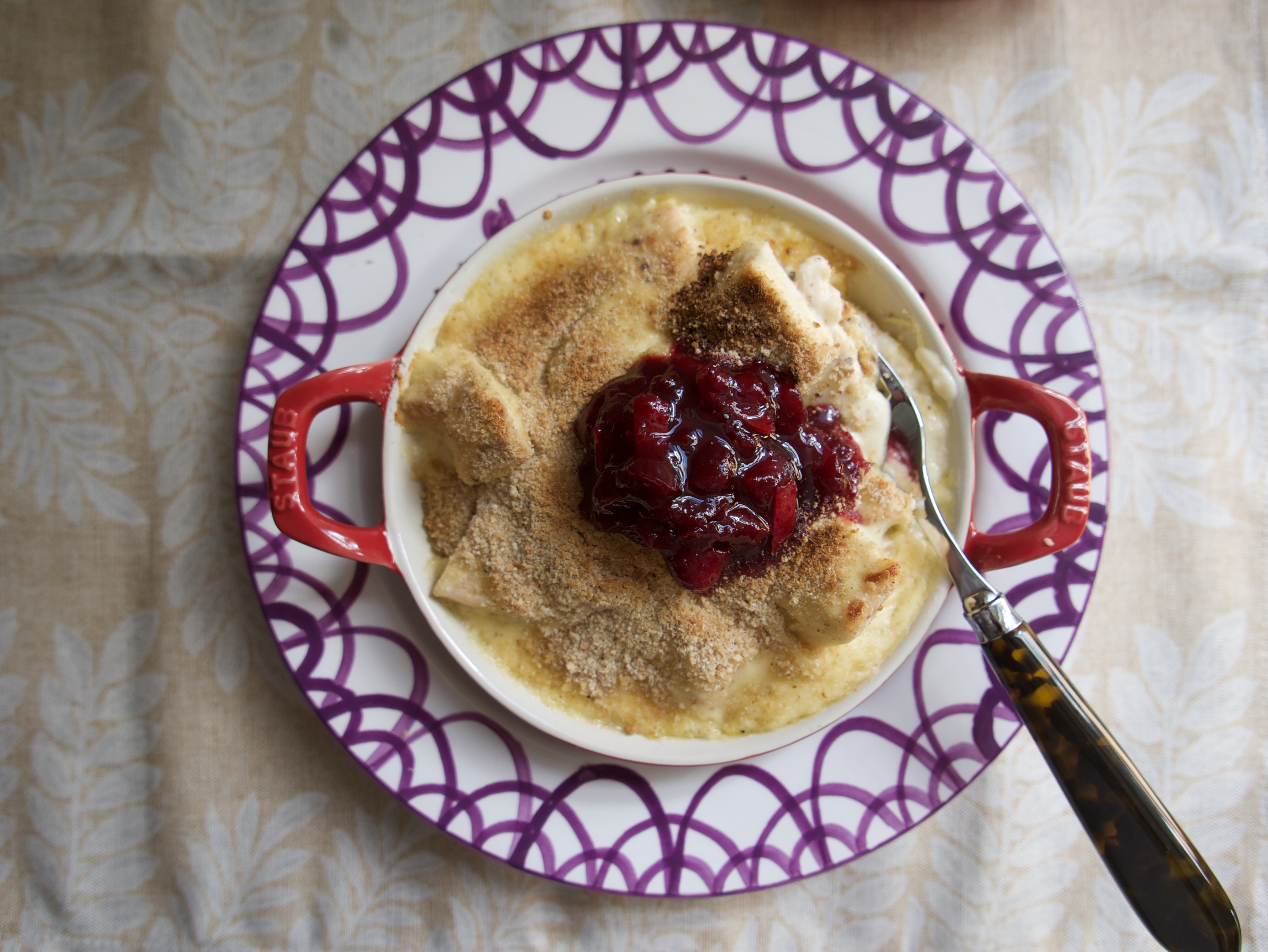 turkey hash with cranberry sauce