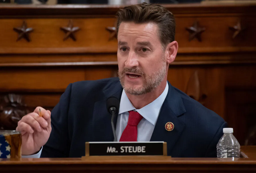 Rep. Greg Steube (R-Fla.) questions witnesses during a House Judiciary Committee hearing on Capitol Hill in Washington, on Dec. 4, 2019. (Saul Loeb/POOL/AFP via Getty Images)