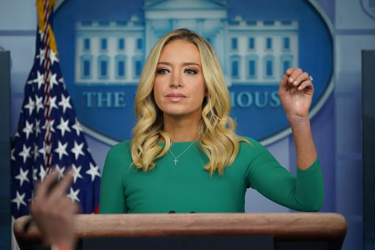 White House press secretary Kayleigh McEnany takes questions from the media during a press briefing in the Brady Briefing Room of the White House in Washington Nov. 20, 2020. (Mandel Ngan/AFP via Getty Images)