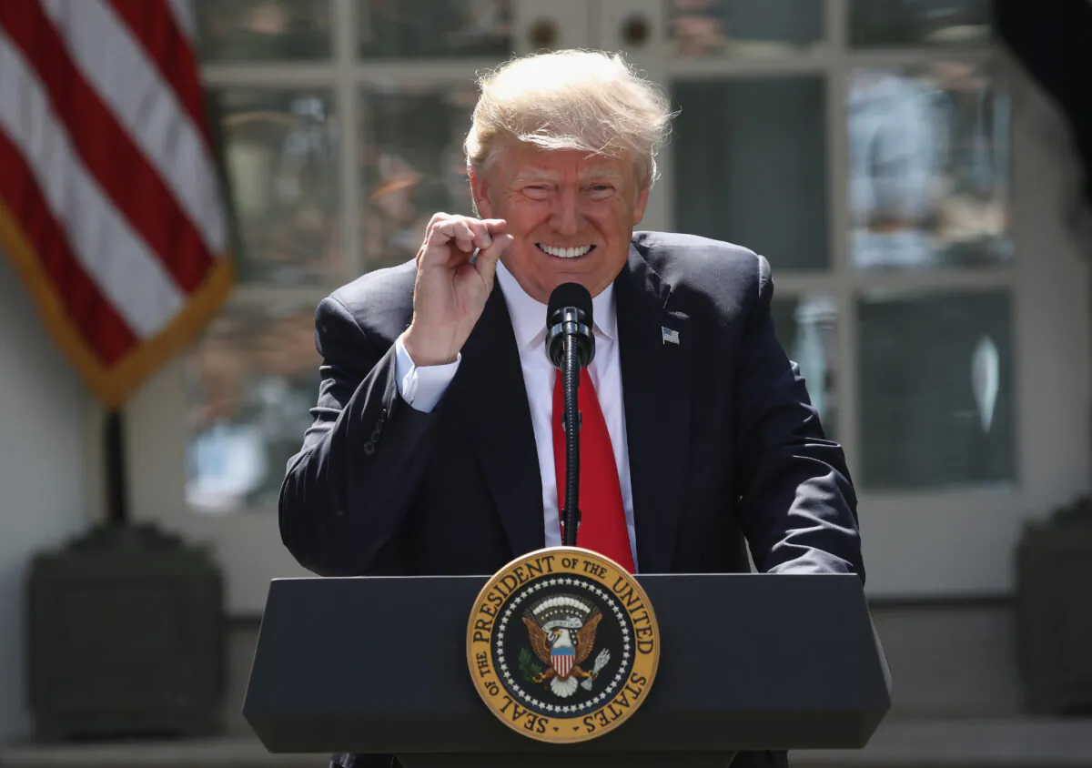 President Donald Trump announces his decision for the United States to pull out of the Paris climate agreement in the Rose Garden at the White House on June 1, 2017. (Win McNamee/Getty Images)