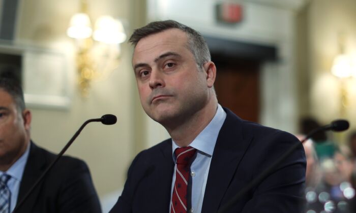 President and CEO of Dominion Voting Systems John Poulos testifies during a hearing before the House Administration Committee on Capitol Hill in Washington on Jan. 9, 2020. (Alex Wong/Getty Images)