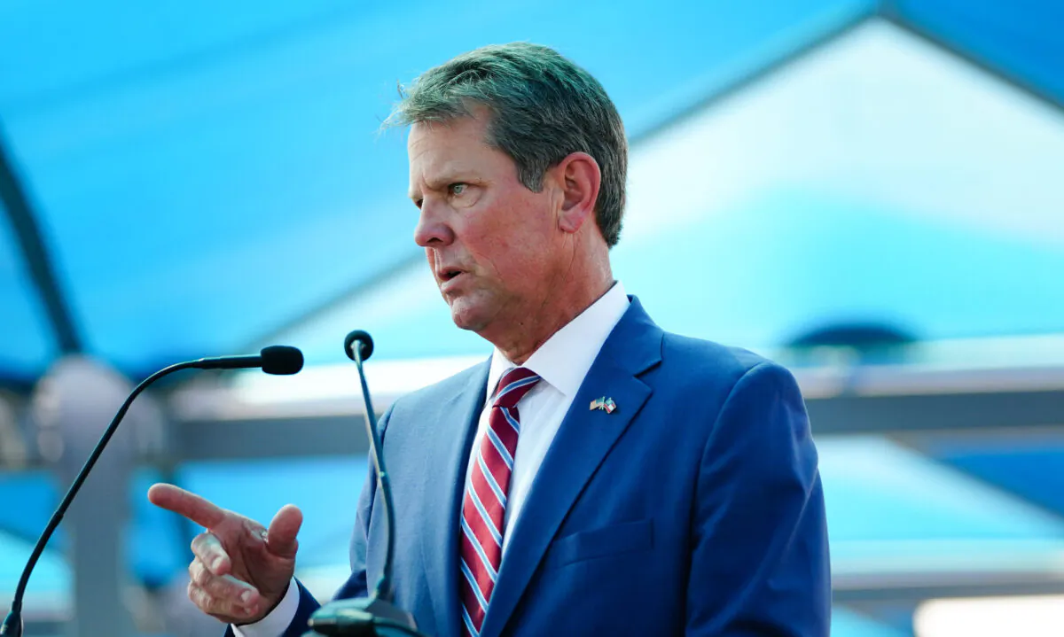 Georgia Gov. Brian Kemp speaks at a press conference announcing expanded statewide COVID testing in Atlanta, Ga., on Aug. 10, 2020. (Elijah Nouvelage/Getty Images)
