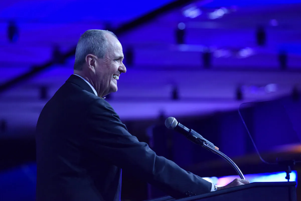 New Jersey Gov. Phil Murphy speaks at Liberty Science Center in Jersey City, N.J. on May 13, 2019. (Eugene Gologursky/Getty Images for Liberty Science Center )