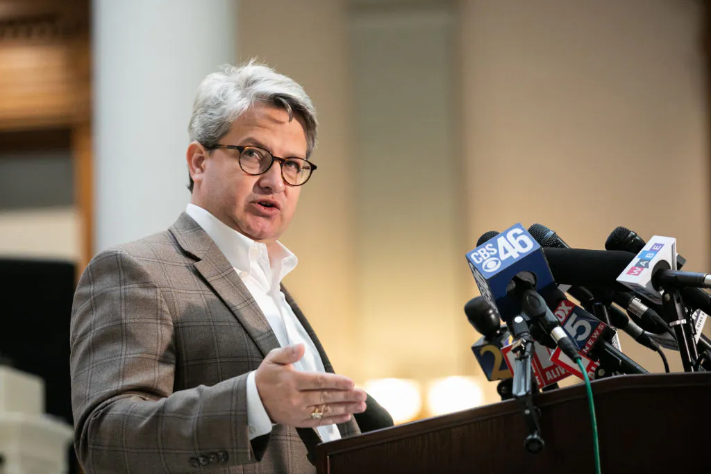 Gabriel Sterling, Voting Systems Manager for the Georgia Secretary of State's office, answers questions during a press conference on the status of ballot counting in Atlanta, Ga., on Nov. 6, 2020. (Jessica McGowan/Getty Images)