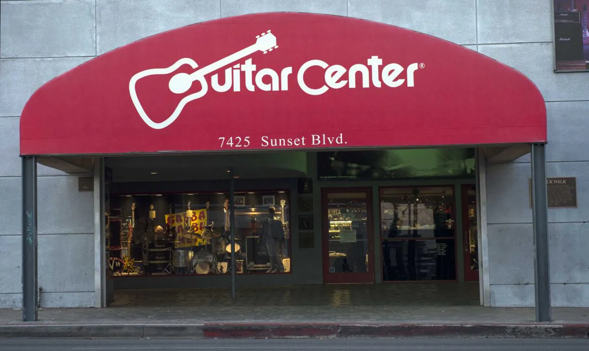 A Guitar Center store on Sunset Boulevard in Hollywood, Calif., on Dec. 6, 2017. (Valerie Macon/AFP via Getty Images)