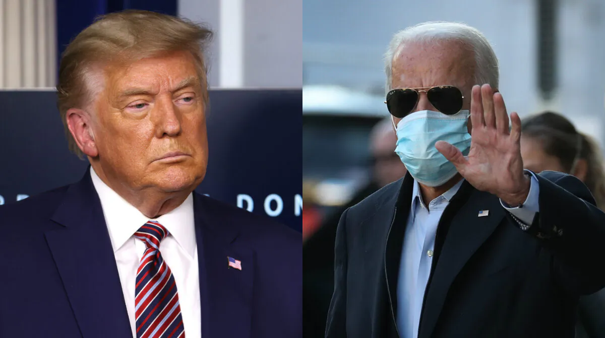 President Donald Trump (L) and Democratic presidential nominee Joe Biden in file photographs. (Getty Images)