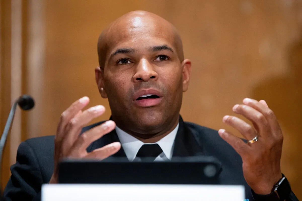 Surgeon General Jerome Adams speaks to members of Congress in Washington on Sept. 9, 2020. (Michael Reynolds/Pool/AFP via Getty Images)
