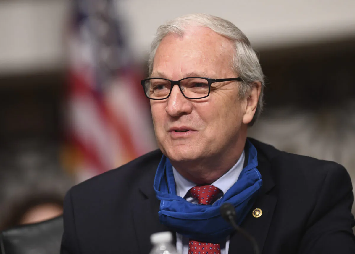 Sen. Kevin Cramer (R-N.D.) speaks during a hearing in Washington on May 7, 2020. (Kevin Dietsch/Pool/Getty Images)