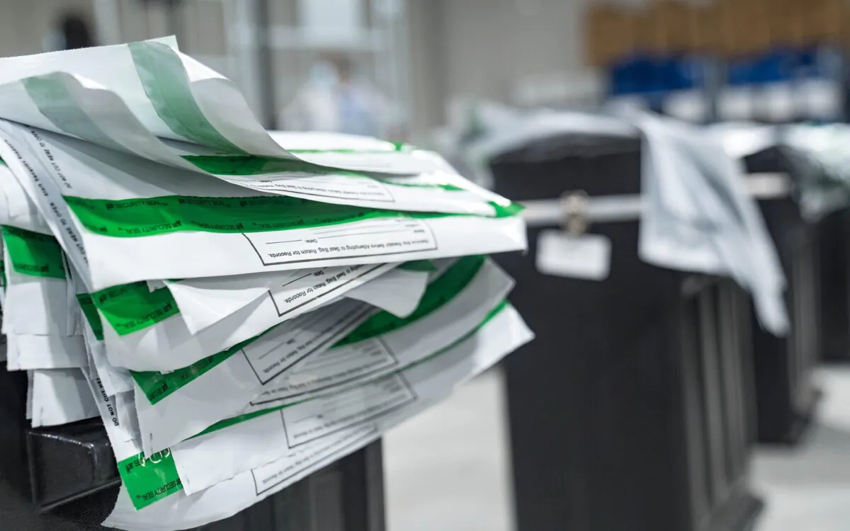 Envelopes that had previously held ballots in Gwinnett County are seen as workers begin their recount of the ballots in Lawrenceville, Ga., on Nov. 13, 2020. (Megan Varner/Getty Images)