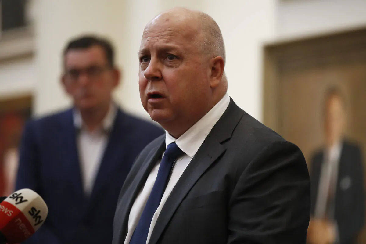 Victorian Treasurer Tim Pallas speaks to the media during a press conference in Melbourne, Australia on Nov. 23, 2020. (Daniel Pockett/Getty Images)