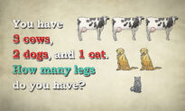 Can You Solve This Tricky Leg Riddle? You Have 3 Cows, 2 Dogs, and 1 Cat. How Many Legs Do You Have?