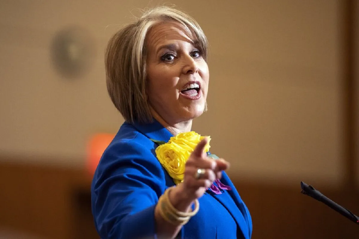 New Mexico Gov. Michelle Lujan Grisham speaks in Santa Fe, N.M., on Jan. 21, 2020. (Craig Fritz/AP Photo)