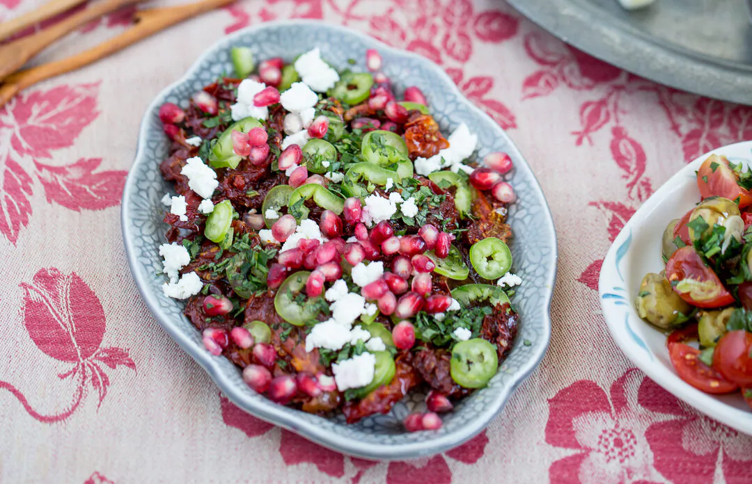 Sun-dried tomato and pomegranate salad from Hatay province of southeastern Turkey. (David Hagerman)