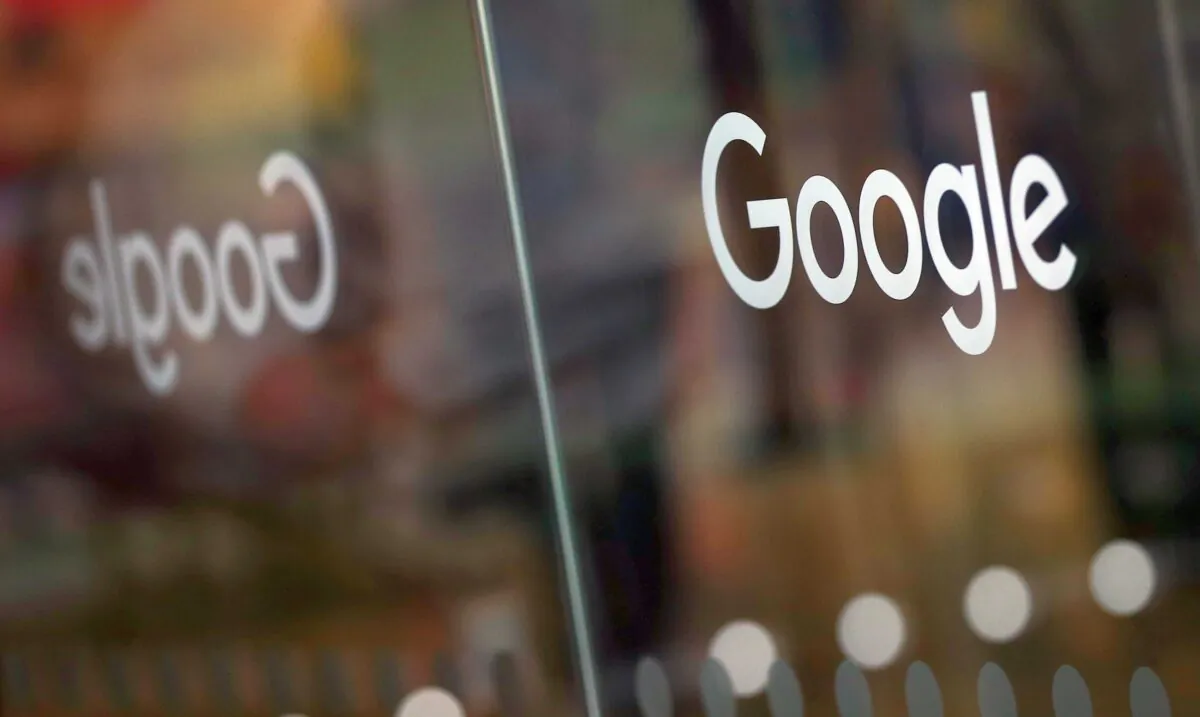 The Google logo is pictured at the entrance to the Google offices in London, Britain, on Jan. 18, 2019. (Hannah McKay/Reuters)