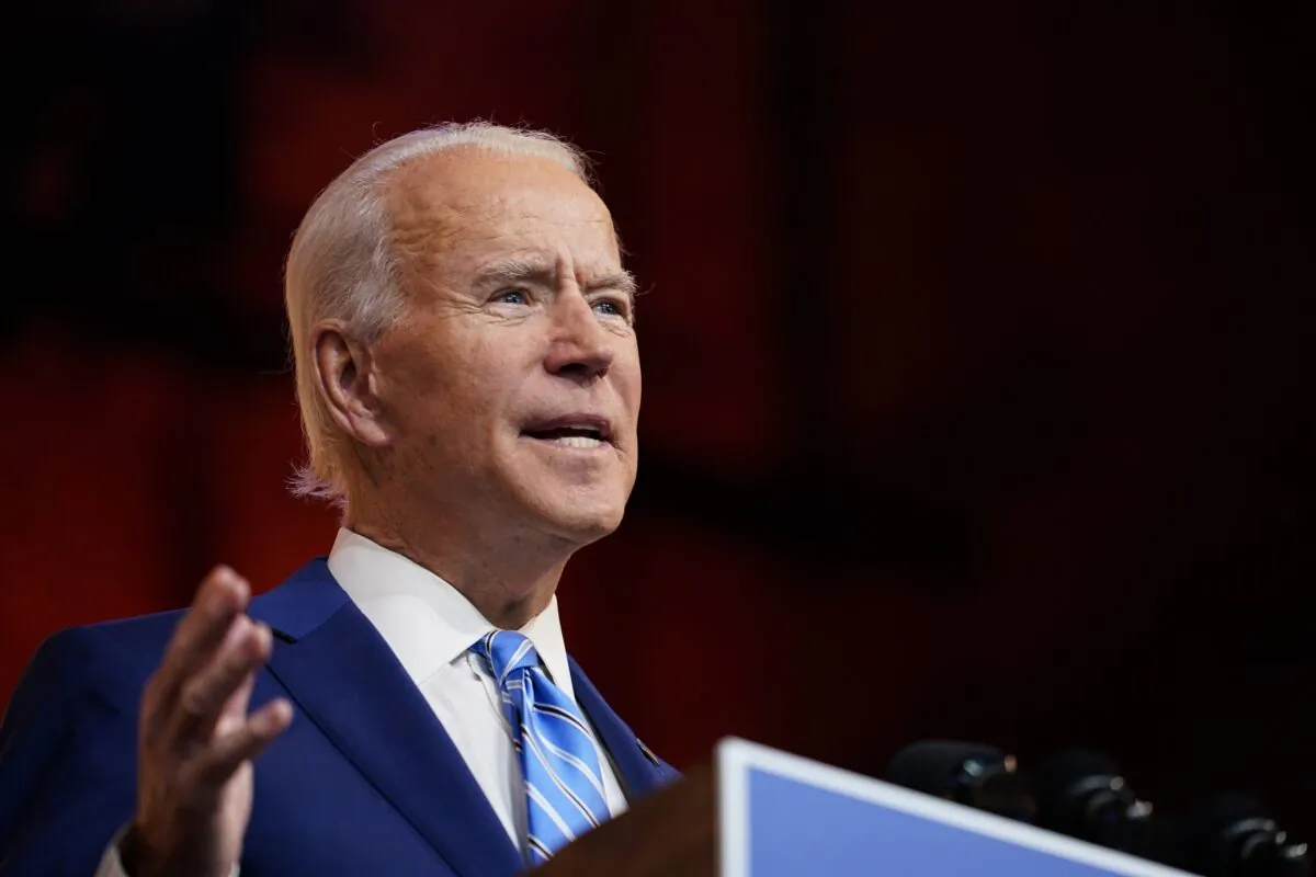 Democratic presidential candidate Joe Biden speaks speaks in Wilmington, Del., on Nov. 25, 2020. (Carolyn Kaster/AP Photo)