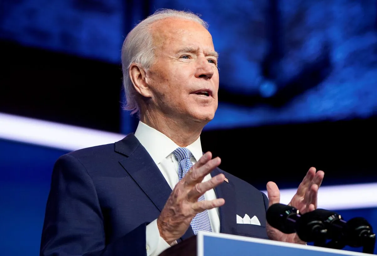 Democratic presidential nominee Joe Biden announces key foreign policy and national security nominees and appointments in Wilmington, Del., on Nov. 24, 2020. (Joshua Roberts/Reuters)