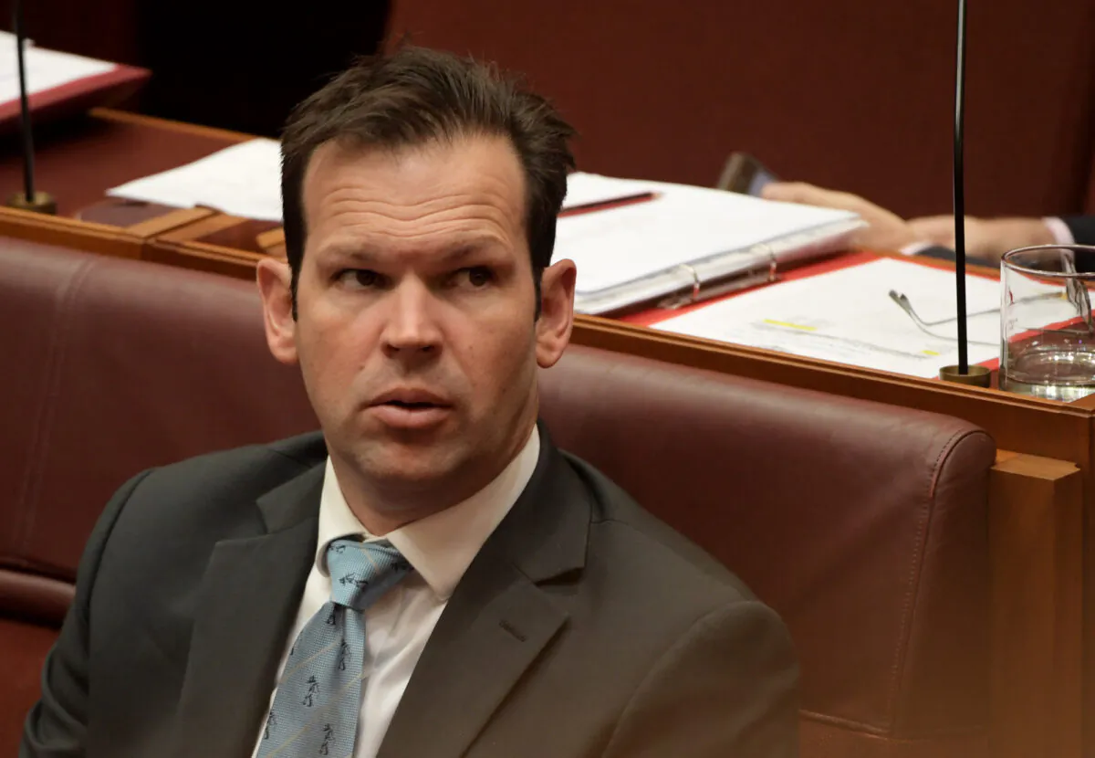 Senator Matt Canavan in the Senate at Parliament House in Canberra, Australia on July 4, 2019. (Tracey Nearmy/Getty Images)