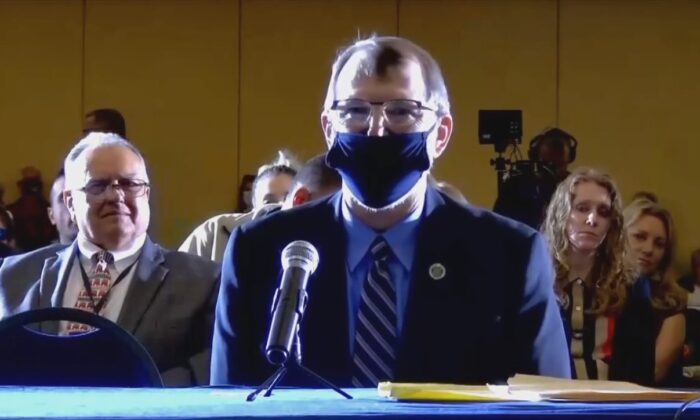 Retired Army Col. Phil Waldron attended the Pennsylvania State Senate hearing Nov. 25.(Screenshot)