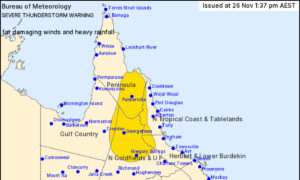 Severe Thunderstorm Warning for Parts of Northern Queensland