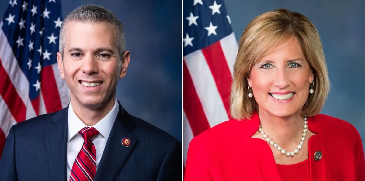 Former Rep. Anthony Brindisi (D-N.Y.) and Claudia Tenney in file photographs. (US House of Representatives; Claudia Tenney's campaign)
