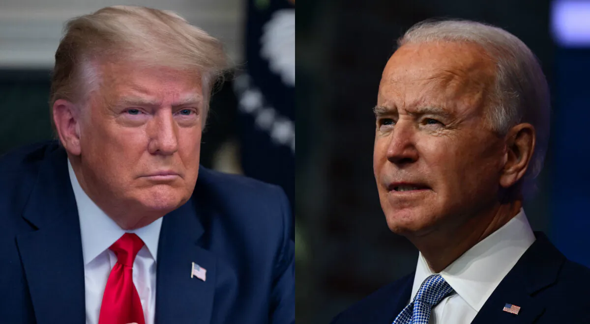 Then-President Donald Trump (L) and Democratic presidential nominee Joe Biden in file photographs. (Getty Images)