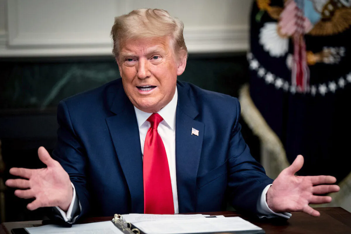 President Donald Trump speaks in the Diplomatic Room of the White House in Washington, on Nov. 26, 2020. (Erin Schaff/Pool/Getty Images)