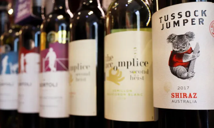 Bottles of Australian wine are seen at a store selling imported wine in Beijing, China, on Nov. 27, 2020. (Florence Lo/Reuters)