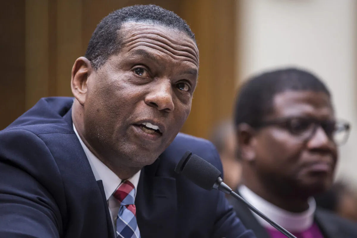 Former NFL player Burgess Owens testifies during a hearing on slavery reparations held by the House Judiciary Subcommittee in Washington on June 19, 2019. (Zach Gibson/Getty Images)