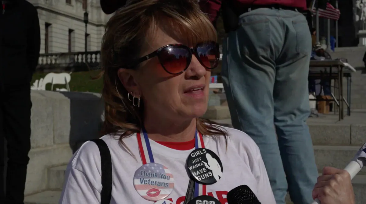 Tom Donahoe attended a Stop the Steal rally in Harrisburg, Pennsylvania on Nov. 28, 2020. (NTD Television)