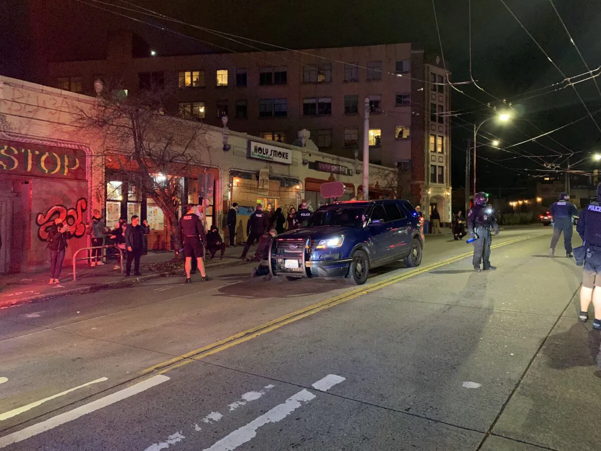 Police make arrests in Seattle, Wash., on Nov. 27, 2020. (Seattle Police Department)