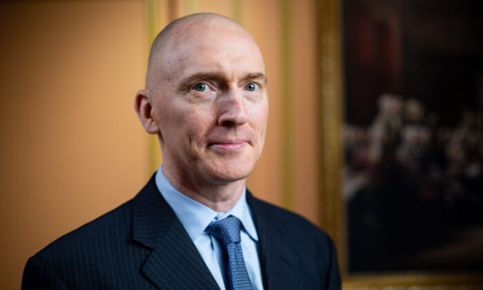 Carter Page, petroleum industry consultant and former foreign policy adviser to Donald Trump, in New York City on Aug. 21, 2020. (Brendon Fallon/The Epoch Times)