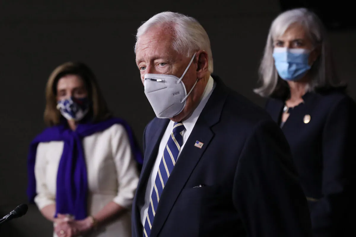 House Majority Leader Steny Hoyer (D-Md.) speaks to reporters in Washington on Nov. 18, 2020. (Chip Somodevilla/Getty Images)