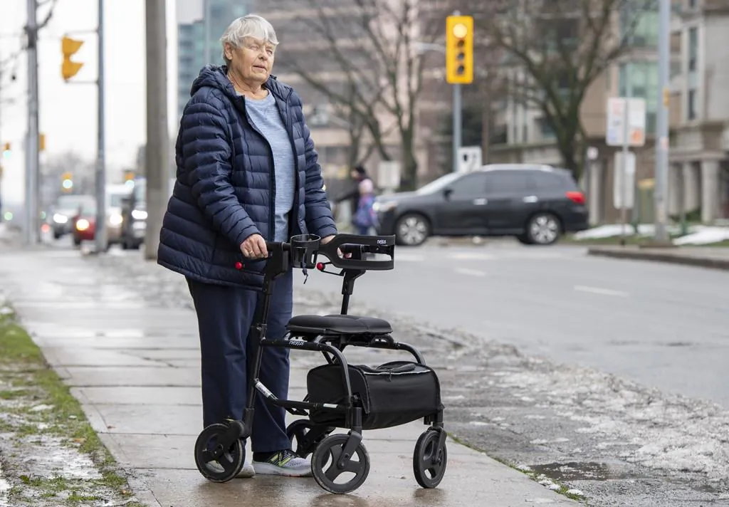 Catherine Riddell, one of the survivors of the Toronto van attack, near the attack site in Toronto on Nov. 25, 2020. (The Canadian Press/Frank Gunn)