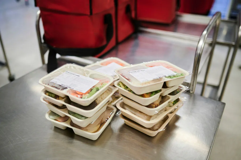 Frozen meals are packed for delivery at the Meals on Wheels Canberra headquarters on June 22, 2020 in Canberra, Australia. (Rohan Thomson/Getty Images)