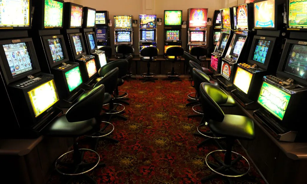 A photo taken in Melbourne on April 13, 2011, shows a general view taken inside a gaming venue with poker machines. (WILLIAM WEST/AFP via Getty Images)