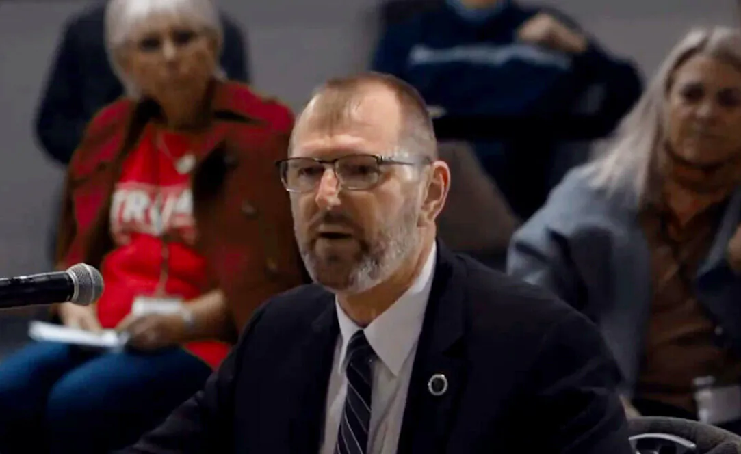 Cybersecurity expert Phil Waldron speaks during a public hearing on election integrity in Phoenix, Ariz., on Nov. 30, 2020. (Screenshot via NTD)