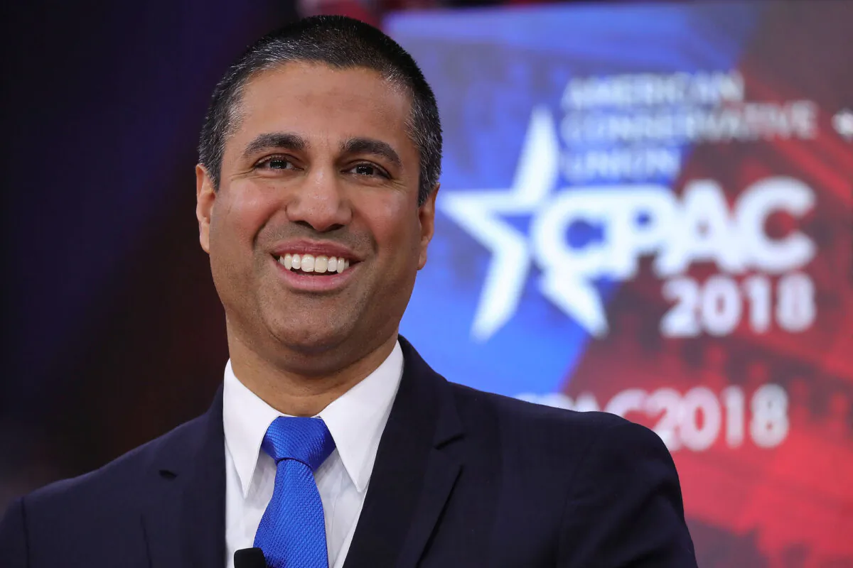 Federal Communication Commission Chairman Ajit Pai participates in a discussion during the Conservative Political Action Conference at the Gaylord National Resort and Convention Center in National Harbor, Md., on Feb. 23, 2018. (Chip Somodevilla/Getty Images)