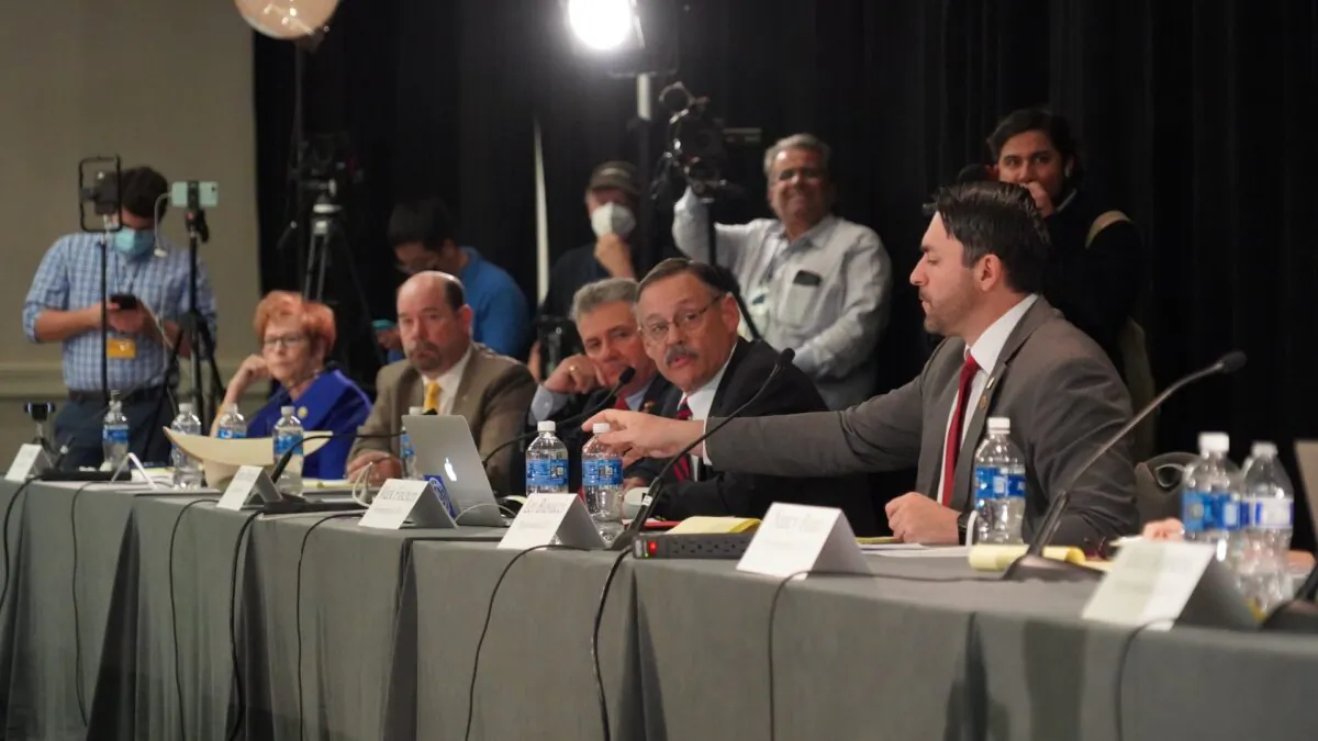 Public hearing on election integrity in Phoenix, Ariz., on Nov. 30, 2020. (Mei Lee/The Epoch Times)