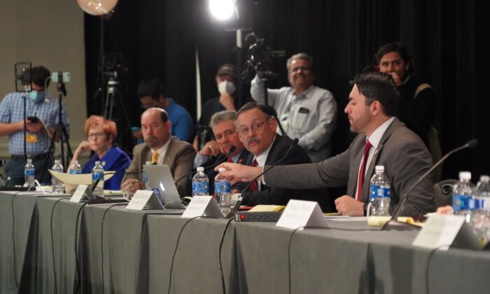 Public hearing on election integrity in Phoenix, Ariz., on Nov. 30, 2020. (Mei Lee/The Epoch Times)