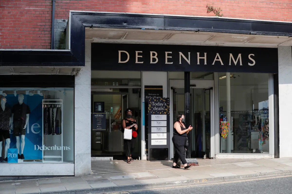 A Debenhams store is pictured, following the outbreak of the coronavirus disease (COVID-19) in Harrogate, Britain, on Aug. 11, 2020. (Lee Smith/Reuters)