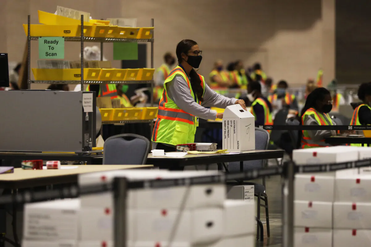 Election workers count ballots in Philadelphia, Pa., on Nov. 3, 2020. (Spencer Platt/Getty Images)