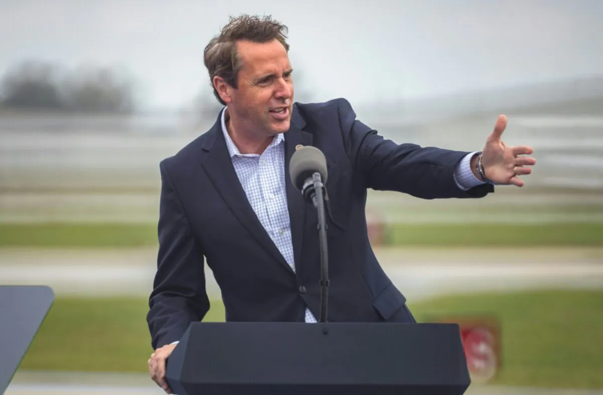 Rep. Mark Walker (R-N.C.) speaks at a Make America Great Again rally in Greensboro International Airport, in Greensboro, N.C., on Oct. 27, 2020. (Grant Baldwin/AFP via Getty Images)