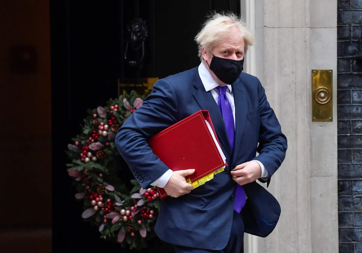 Britain's Prime Minister Boris Johnson leaves Downing Street in London, on Dec. 2, 2020. (Toby Melville/Reuters)