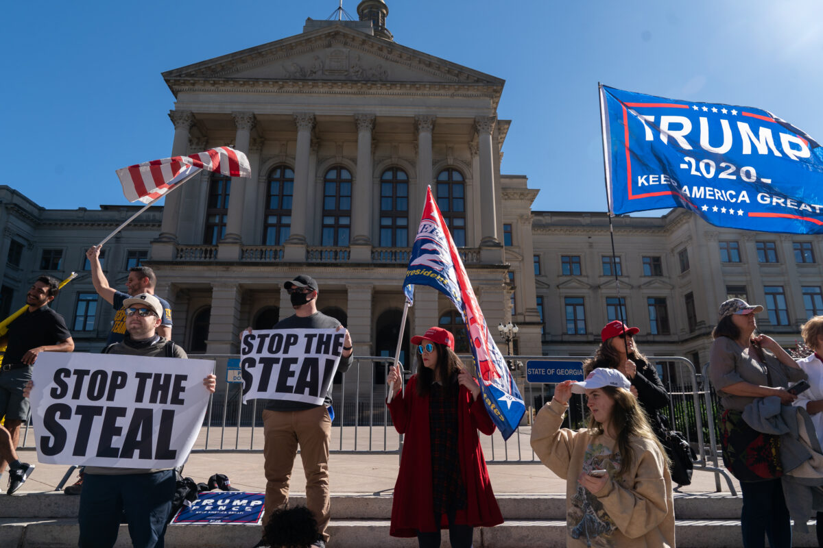 Pro-Trump Supporters Hold "Stop The Steal" Protest In Atlanta, As State's Recount Nears End